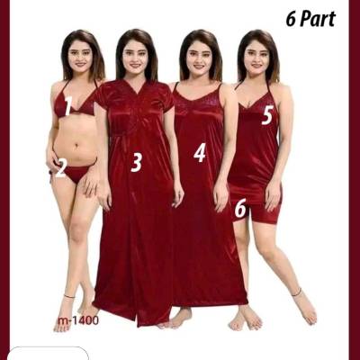 6 part night dress (Meroon)