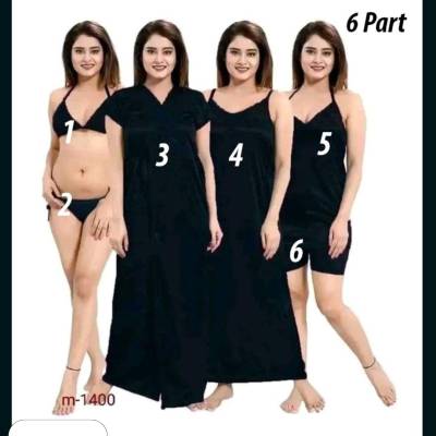 6 pis night dress (BLACK)